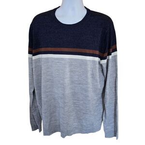 APT.9 Merino Blend Crewneck Sweater Stripe XXL Standard Fit